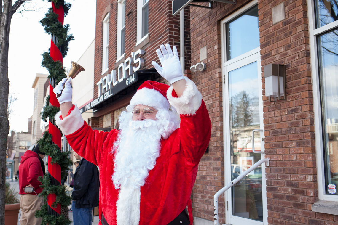 Photo: Santa Claus greets visitors along Ridge Avenue in Roxborough