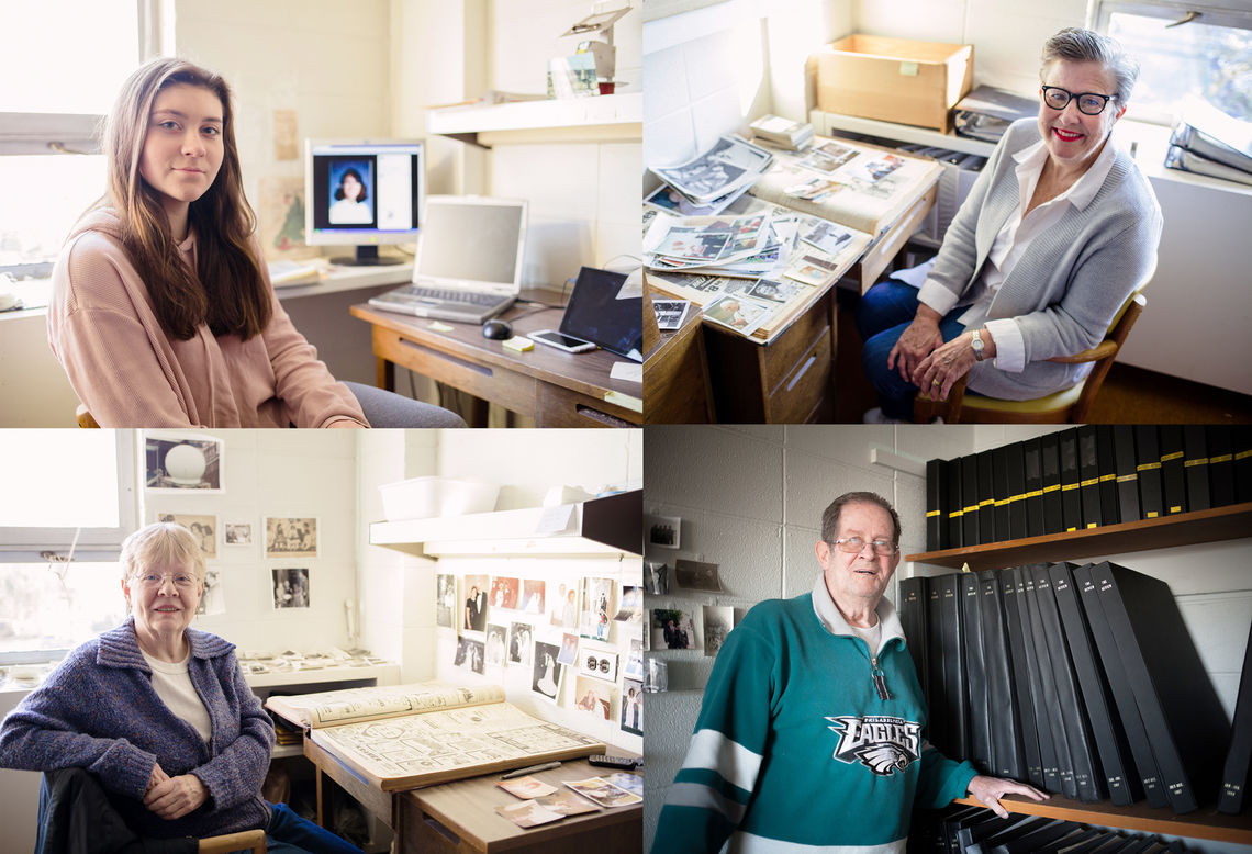 Photo: The Review Archive volunteers. Clockwise from the top right: Julie Baker, Donna Persico, Paul Tinneny, Judy Harvey